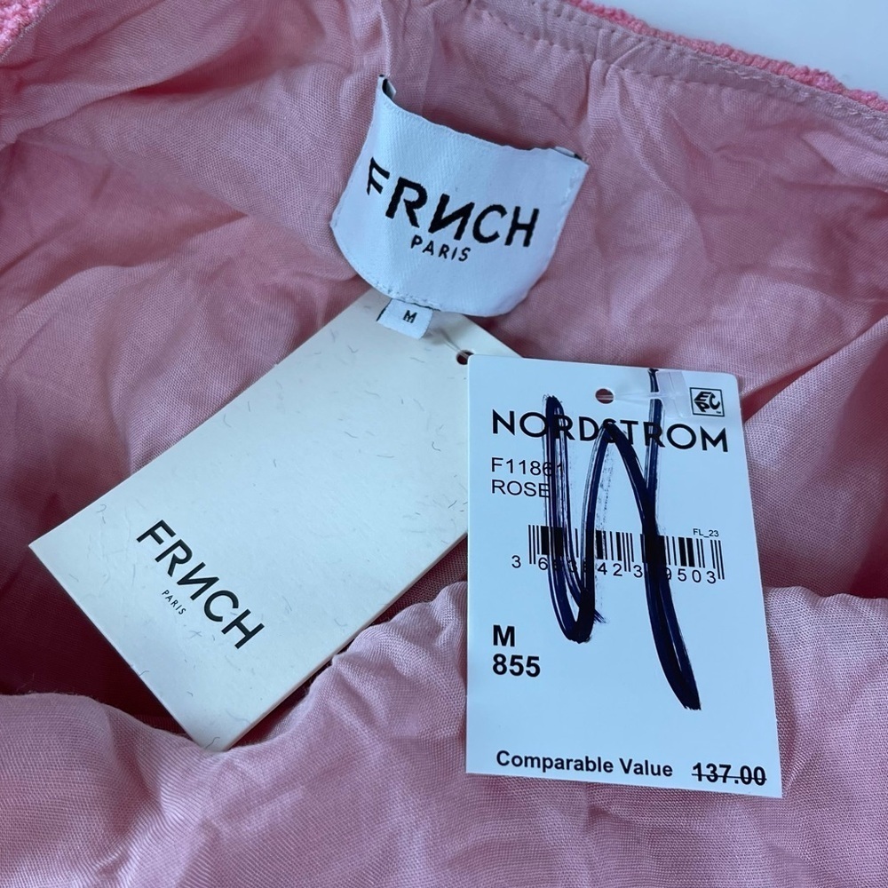 Frnch Maxi Dress Womens Medium Pink Sleeveless Cotton Blend Scoop Back NWT NEW - Picture 7 of 10